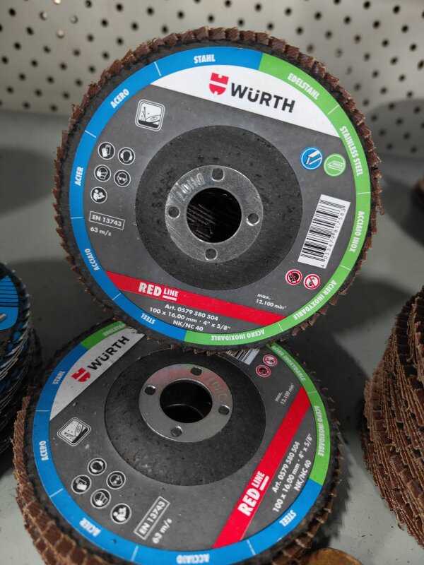 WURTH LAMELLA FLAP DISC 100MM 40 GRIT
