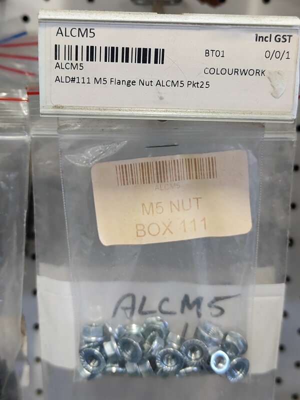ALD#111 M5 Flange Nut ALCM5 Pkt25