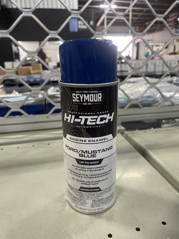 SEYMOUR ENGINE ENAMEL AEROSOL FORD MUSTANG BLUE