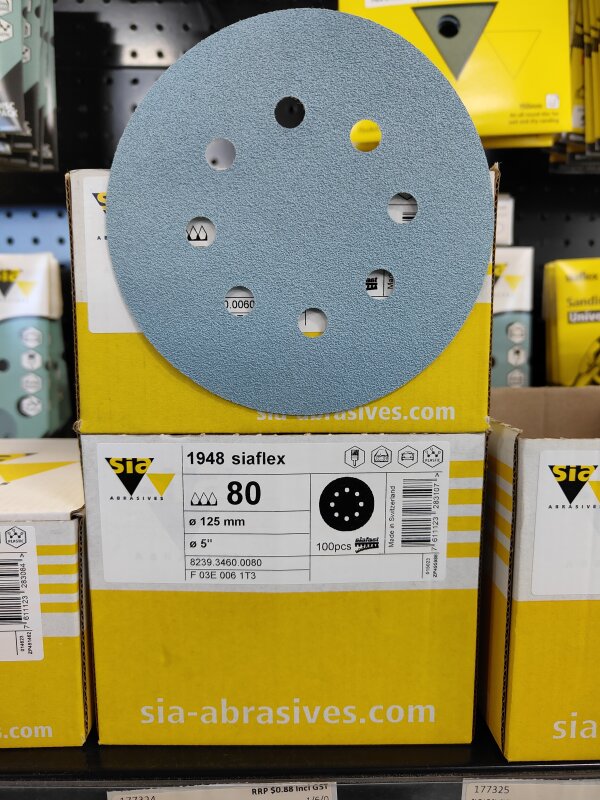 SIA ABRASIVE DISC 1948 125MM P80