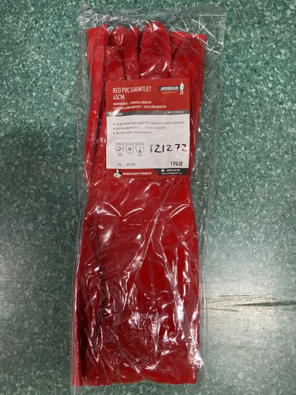 PS PVC Gloves - Red x 450mm