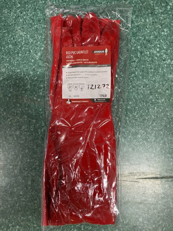 PS PVC Gloves - Red x 450mm