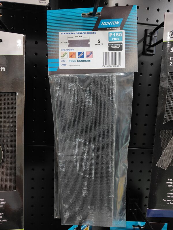 NO Screenbak Sander Sheet  P150 grt 5 Pack