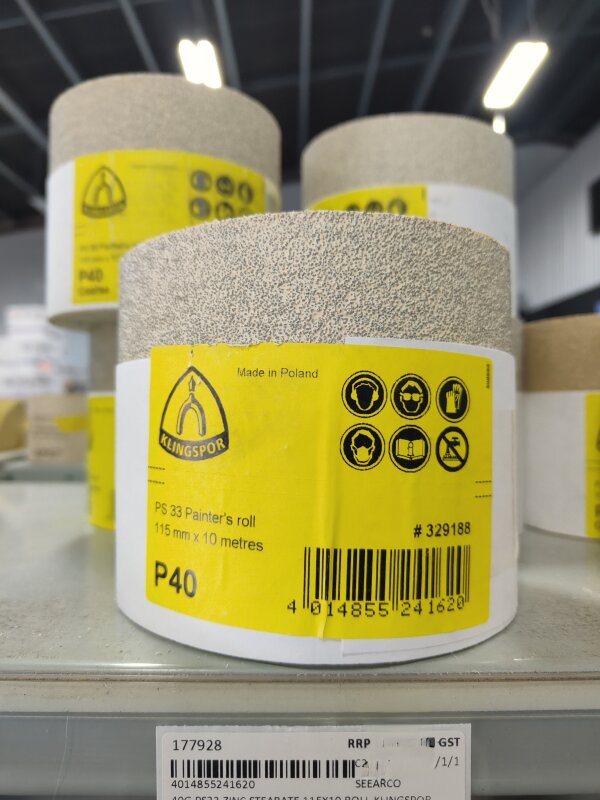 40G PS33 ZINC STEARATE 115X10 ROLL KLINGSPOR