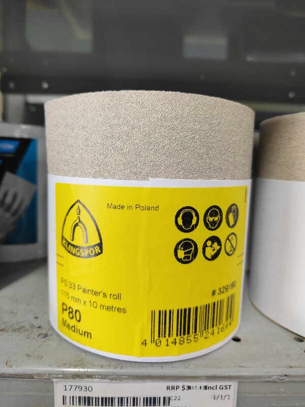 80G PS33 ZINC STEARATE 115X10 ROLL KLINGSPOR