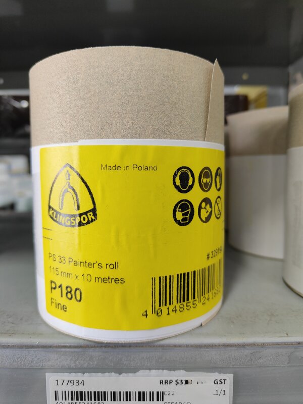180G PS33 ZINC STEARATE 115X10 ROLL KLINGSPOR