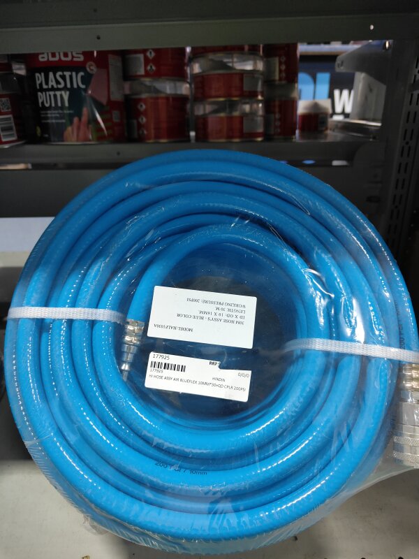 HI HOSE ASSY AIR BLUEFLEX 10MM*30+QD CPLR 200PSI