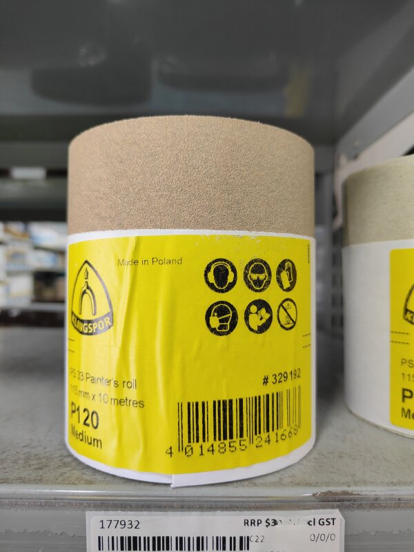 120G PS33 ZINC STEARATE 115X10 ROLL KLINGSPOR