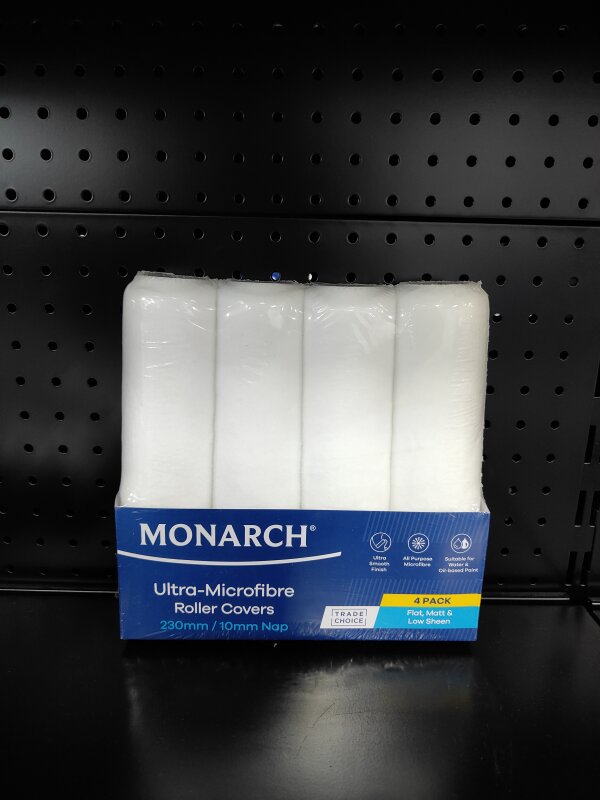 Monarch 230mm Roller Cover Microfibre 10mm Nap 4pk
