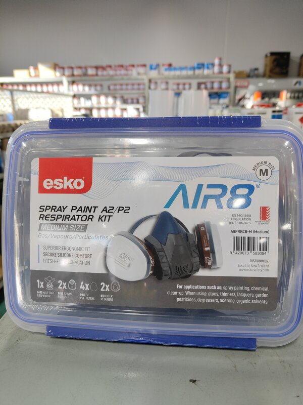 Esko - AIR8 Spray Paint Respirator A2/P2 Clip Box Kit - MED