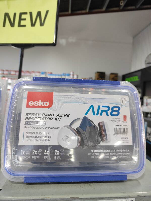 Esko - AIR8 Spray Paint Respirator A2/P2 Clip Box Kit -LARGE